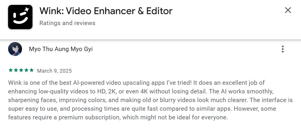 review on wink
